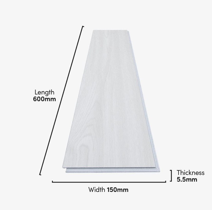 Frost White 5.5mm Herringbone SPC Click Flooring