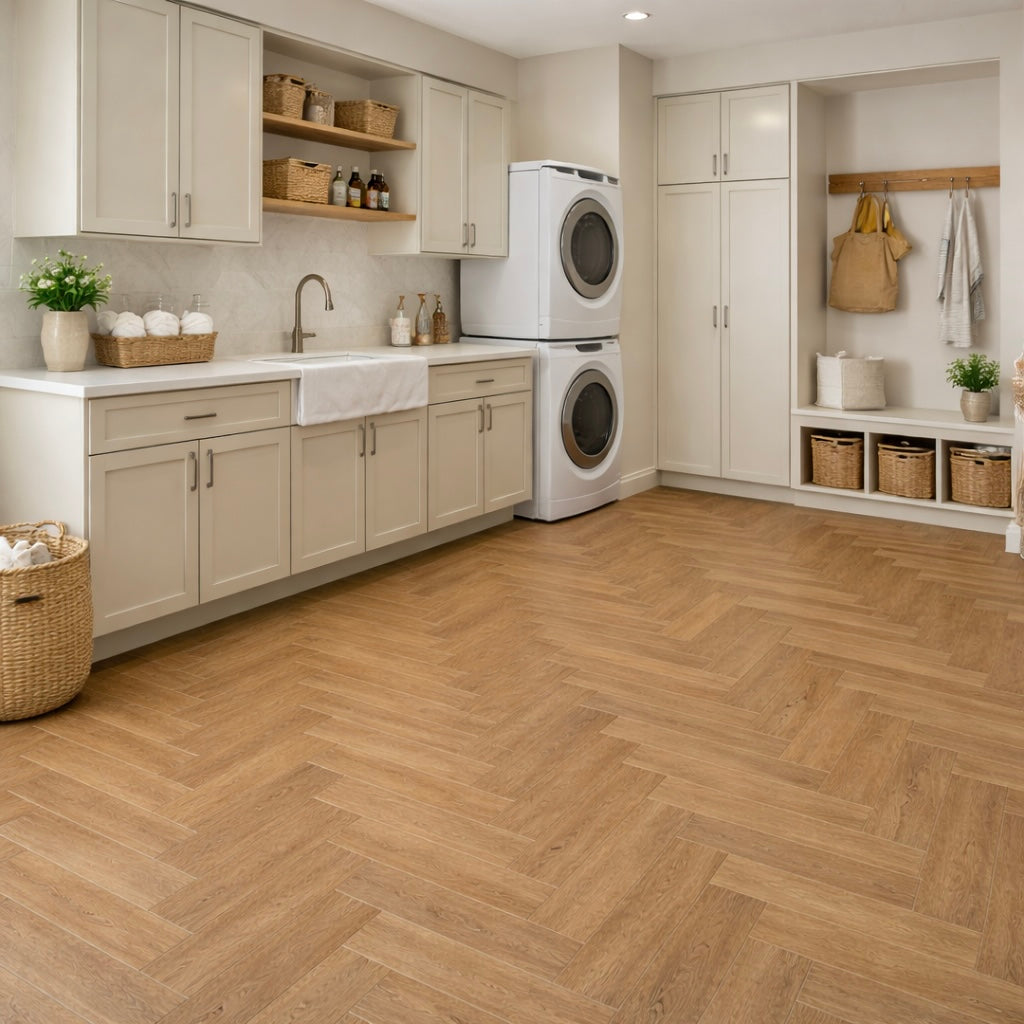 Homestead Oak 5.5mm Herringbone SPC Click Flooring
