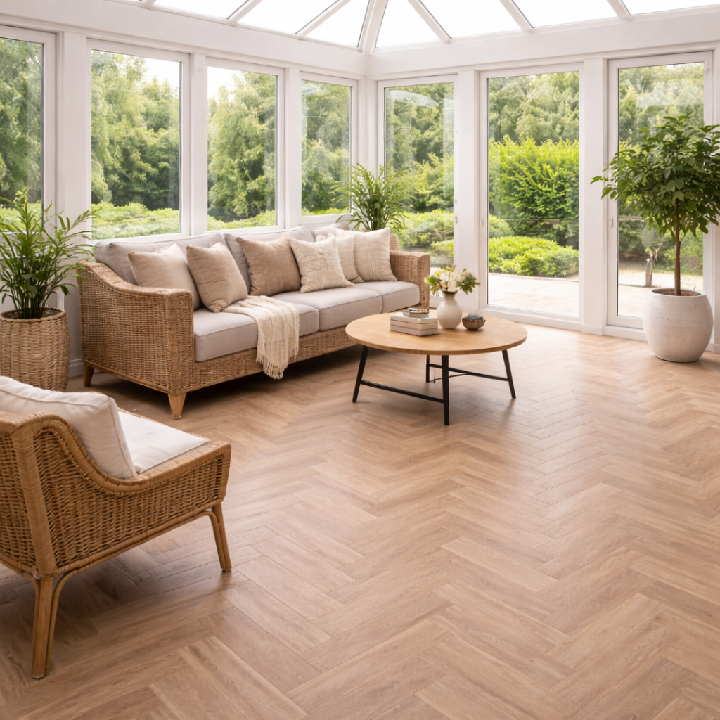 Riverbank Oak 5.5mm Herringbone SPC Click Flooring