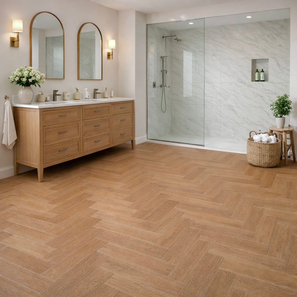 Homestead Oak 5.5mm Herringbone SPC Click Flooring